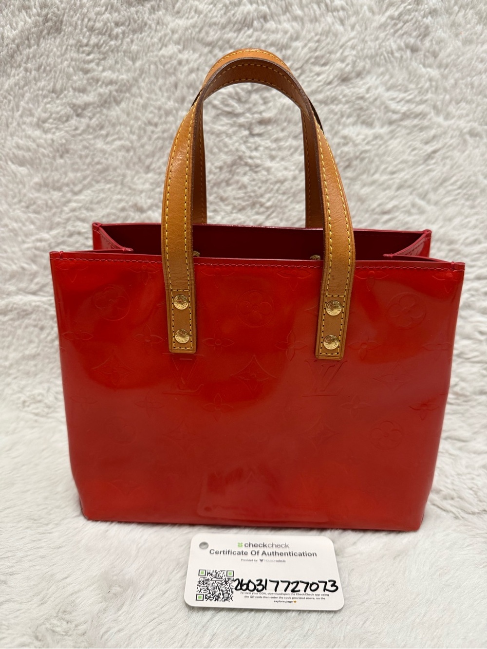 Louis Vuitton Monogram Vernis Reade PM tote with COA